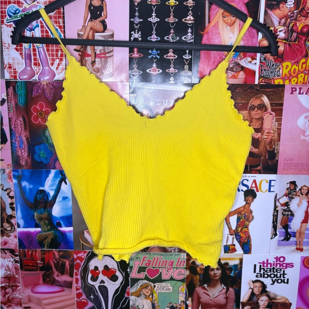 Ambiance Bright Yellow Scallop Camisole
